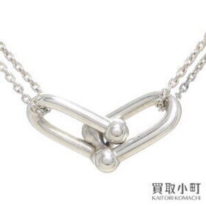 Tiffany Co Hardware Double Link Pendant Necklace Sterling Silver